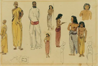 Singhalesische Priester auf Ceylon by Иосиф Селлени, 1858 — digital art print download