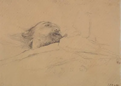 Gambetta sur son lit de mort. by Жюль Бастьен-Лепаж, 1883 — digital art print download