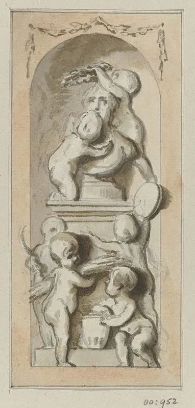 Ontwerptekening voor een kamerwand by Юриан Андриессен, 1760 - 1819 — digital art print download