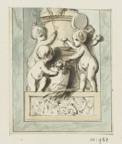 Ontwerptekening voor een kamerwand by Юриан Андриессен, 1760 - 1819 — digital art print download