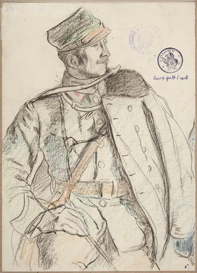 Chorąży Legionów Polskich [Alfred Wallner] by Леопольд Готлиб, 1915-1916 — digital art print download