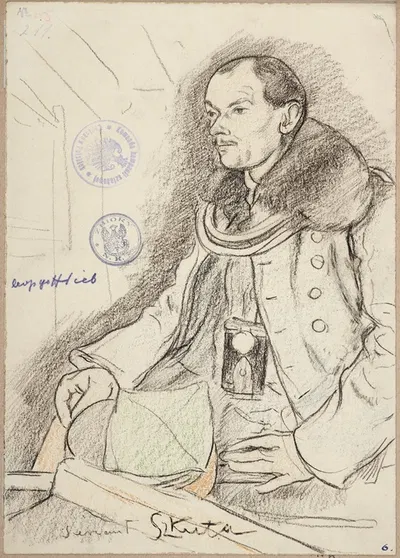 Jan Szkuta, sierżant kawalerii Legionów Polskich by Леопольд Готлиб, 1915-1916 — digital art print download