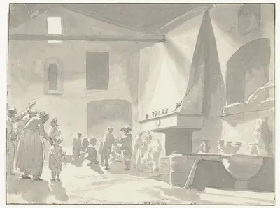 Eetzaal van de herberg in Barletta by Абрахам-Луи-Родольф Дюкрос, 1778 — digital art print download