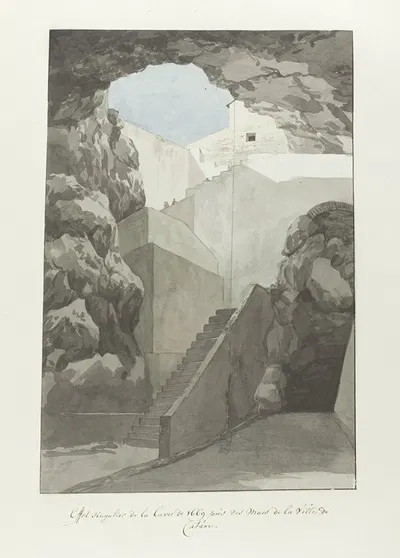 Opmerkelijke lava gesteenten uit 1669 bij de stadsmuren van Catanië by Abraham-Louis-Rodolphe Ducros, 1778 — digital art…