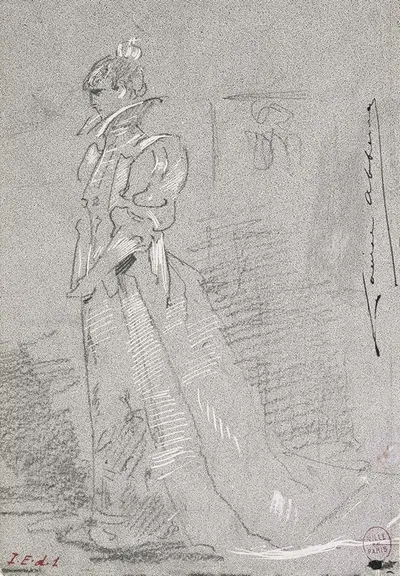 Portrait de Sarah Bernhardt en pied by Луиза Аббема — digital art print download