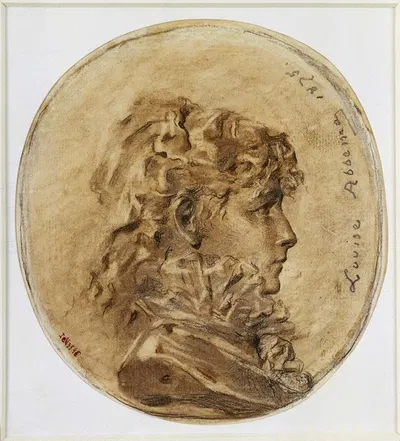 Portrait de Sarah Bernhardt, en médaillon, profil à droite, 1875. by Louise Abbéma, 1875 — digital art print download