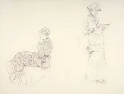 Deux études de femmes by Мари Браккемонд, 1880 — digital art print download