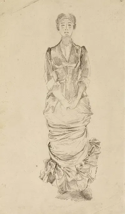 Femme debout de face by Мари Браккемонд, 1845-1916 — digital art print download