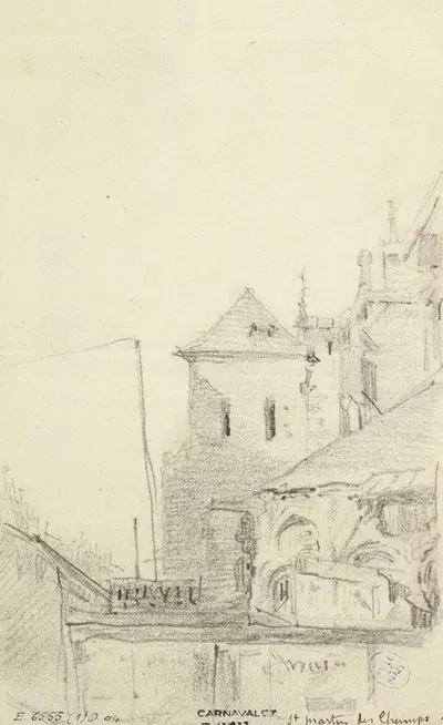 Tour carrée de Saint-Martin des Champs by Мари-Дезире Бургуа, 1801-1900 — digital art print download