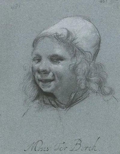 Smiling Self-portrait, from the Side by Моисей тер Борх, 1661 — digital art print download