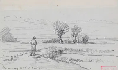 Paysage de Bercenay by Никола Луи Кабат, 1855 — digital art print download