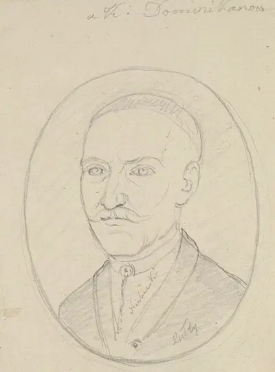 Szkic popiersia Stanisława Rysiewicza (zm. 1779), męża Klary z epitafium z kościoła Dominikanów w Krakowie by Станислав…