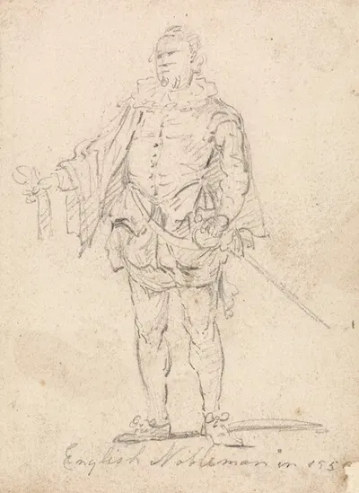 Figure Costume Study; English Nobleman by Томас Гиртин — digital art print download