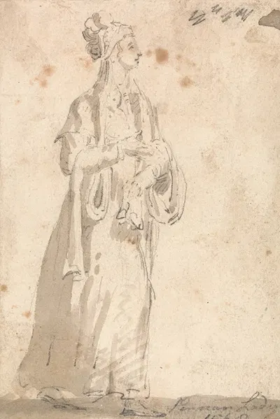 Figure Costume Study; Persian Lady in 1568 by Томас Гиртин — digital art print download