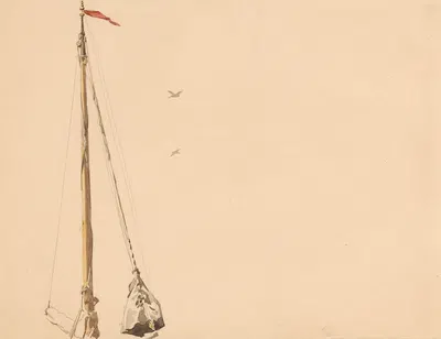 Studieblad met mast van een schip by Виллем Бастиан Толен, 1870 - 1931 — digital art print download
