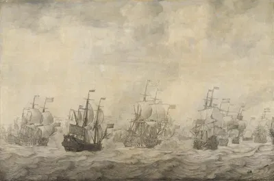 Episode from the Four Days' Battle, 11-14 June 1666, of the Second Anglo-Dutch War, 1665-67 by Виллем ван де Вельде…