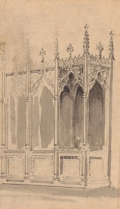 Design for a Gothic Screen by Augustus Pugin — digital art print download