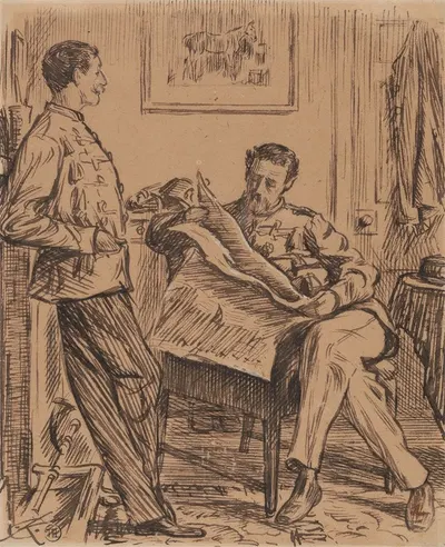 The Queen's English; An Iillustration in 'Punch', Aug. 11, 1877 by Charles Samuel Keene — digital art print download