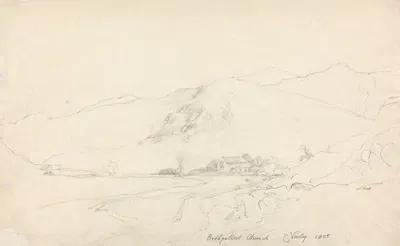 Beddgelert Church by Корнелиус Варли, 1905 — digital art print download
