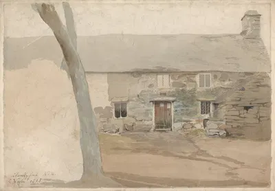 Cottages at Llanllyfni, North Wales by Корнелиус Варли, 1805 — digital art print download