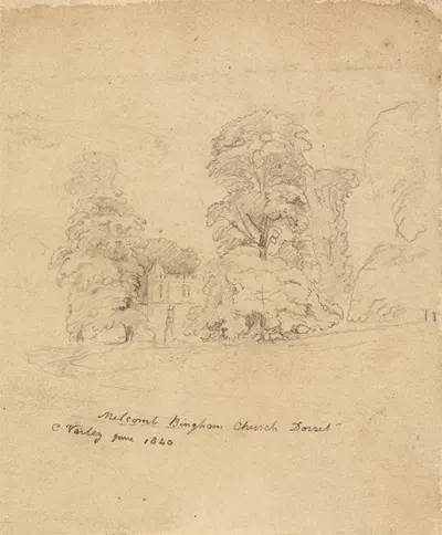 Melcomb Bingham Church – Dorset by Корнелиус Варли, 1840 — digital art print download