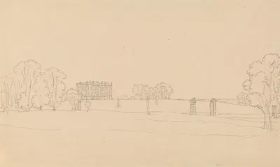 Distant View of Easton Neston, Northants by Эдвард Фрэнсис Берни — digital art print download