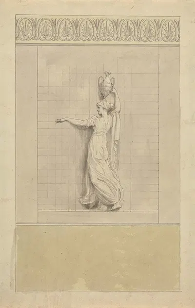 Female Figure carrying Water Jug on her Head by Эдвард Фрэнсис Берни — digital art print download