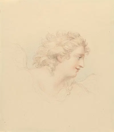 Profile Study of Female Head by Эдвард Фрэнсис Берни — digital art print download
