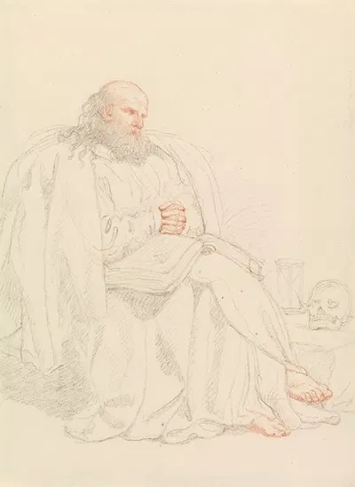 St. Jerome Meditating by Эдвард Фрэнсис Берни — digital art print download