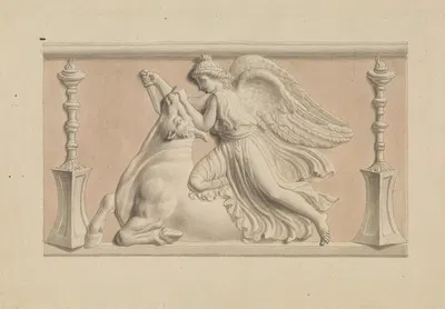 Winged Figure Slaying a Bull by Эдвард Фрэнсис Берни — digital art print download