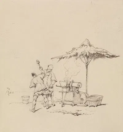 A Forge by Джордж Чиннери, 1843 — digital art print download