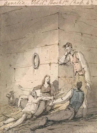 Illustration to Fielding's Amelia by Джордж Чиннери — digital art print download