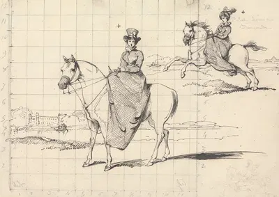 Lady Louisa Duncombe on Horseback by Джордж Чиннери, 1824 — digital art print download