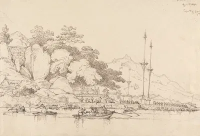 Lap House, Inner Harbor, Macao by Джордж Чиннери, 1841 — digital art print download