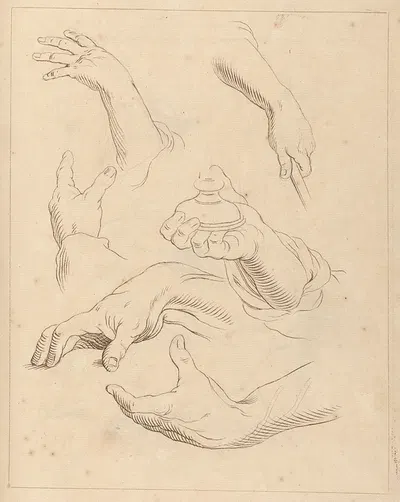 Sketches of Hands by Hamlet Winstanley — digital art print download