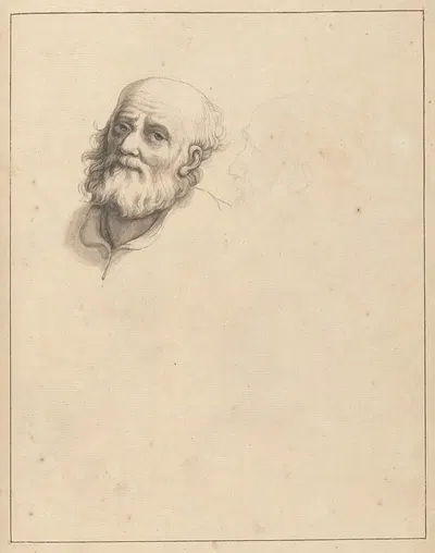 Sketches of Heads of Bearded Men by Hamlet Winstanley — digital art print download