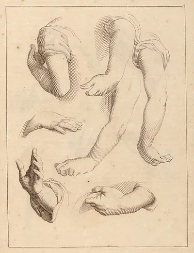 Studies of Arms and Hands by Hamlet Winstanley — digital art print download