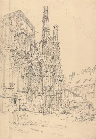 South Porch of Notre Dame, Louviers by Генри Эдридж, 1819 — digital art print download
