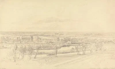 View of Eton from Windsor Castle by Генри Эдридж, 1806 — digital art print download