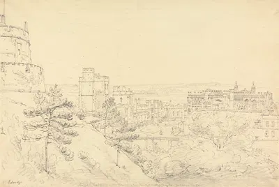 Windsor Castle from the Glacis of the Round Tower by Генри Эдридж, 1804 — digital art print download