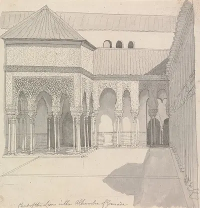 Court of the Lions in the Alhambra of Granadana by Генри Свинберн — digital art print download
