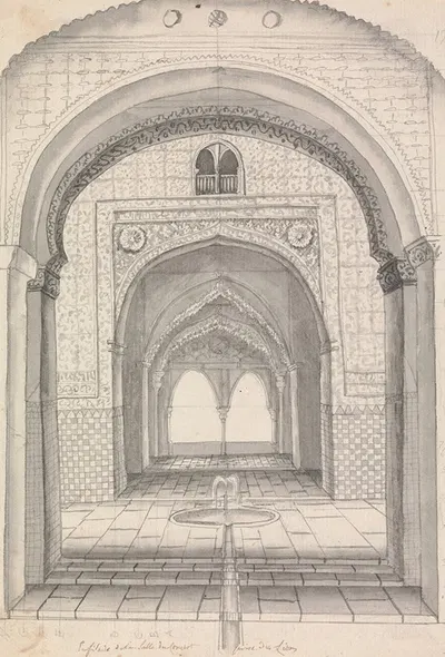 Entrance of the Torre de las dos Hermanas in the Alhambra by Генри Свинберн — digital art print download