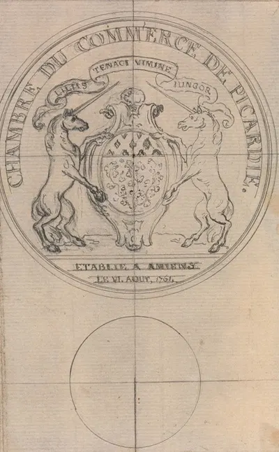 Design for a Coin; Chambre de Commerce de Picardie by Юбер-Франсуа Гравло, 1761 — digital art print download