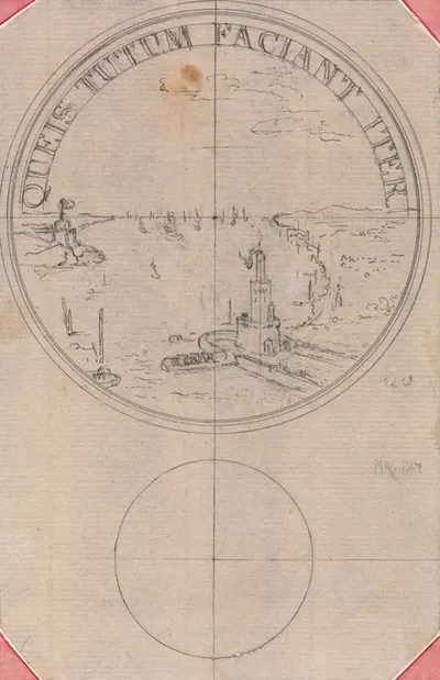 Design for a Coin; Queis Tutum Faciant Iter by Юбер-Франсуа Гравло — digital art print download