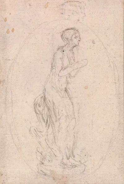 Design for a Medallion; Figure of a Woman by Юбер-Франсуа Гравло — digital art print download