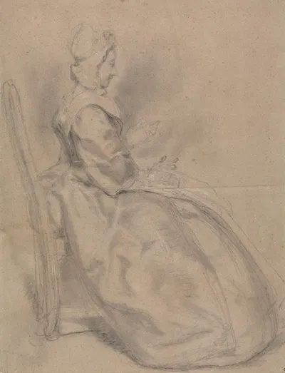 Study of a Seated Lady by Юбер-Франсуа Гравло — digital art print download