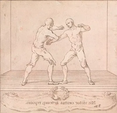 Two Prize Fighters by Юбер-Франсуа Гравло, 1742 — digital art print download
