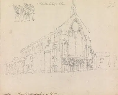 Binham Priory, Norfolk, England by Джеймс Мур, 1790 — digital art print download