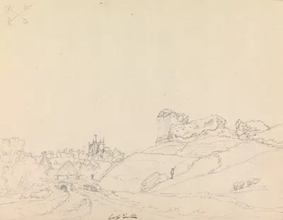 Corfe Castle, Dorset, England by Джеймс Мур, 1791 — digital art print download