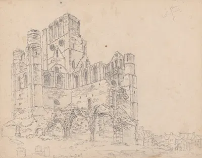 Kelso Abbey, Scotland by Джеймс Мур, 1792 — digital art print download